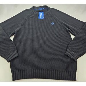 Hugo Boss sweater mens 2XL XXL black crew Holy-Allee Sonni cotton